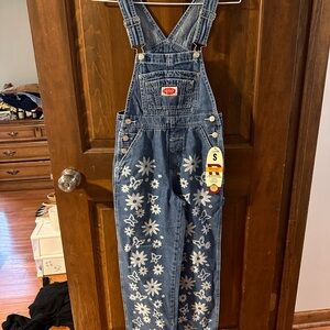 NWT Revolt Blue Floral Denim Overalls